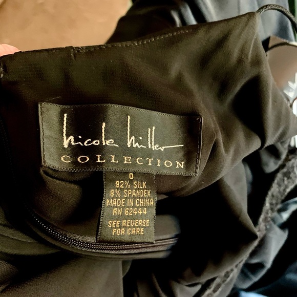 New with Tags Nicole Miller Black Silk Stretch Formal Long Dress Prom, Wedding 0 - Picture 8 of 13